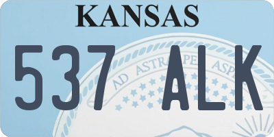 KS license plate 537ALK
