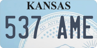 KS license plate 537AME