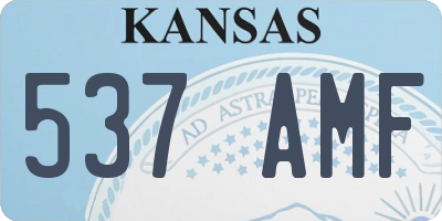 KS license plate 537AMF