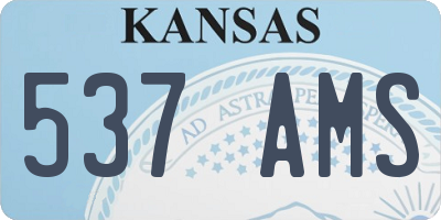 KS license plate 537AMS