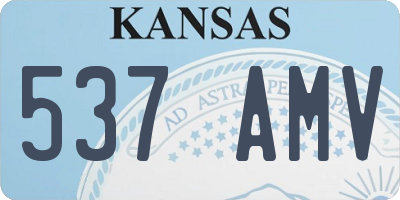 KS license plate 537AMV
