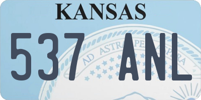 KS license plate 537ANL