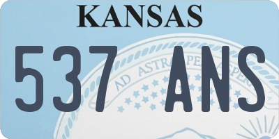 KS license plate 537ANS