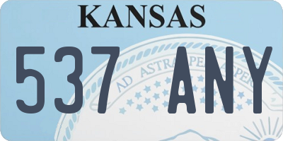 KS license plate 537ANY