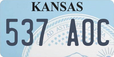 KS license plate 537AOC