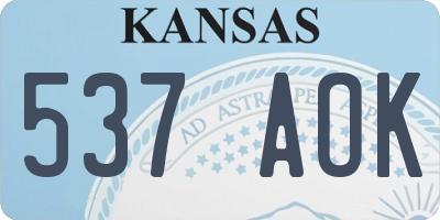 KS license plate 537AOK