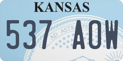 KS license plate 537AOW