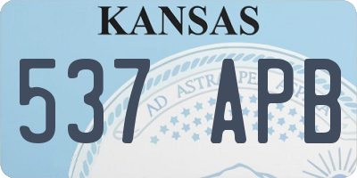 KS license plate 537APB