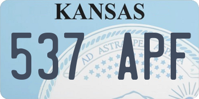 KS license plate 537APF