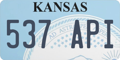 KS license plate 537API