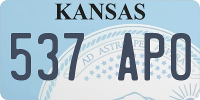 KS license plate 537APO