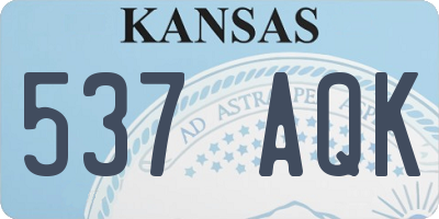 KS license plate 537AQK
