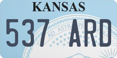 KS license plate 537ARD
