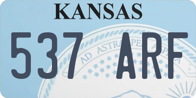 KS license plate 537ARF