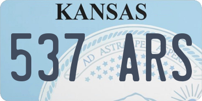 KS license plate 537ARS