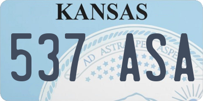 KS license plate 537ASA