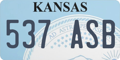 KS license plate 537ASB
