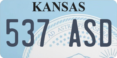 KS license plate 537ASD