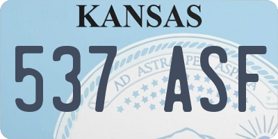 KS license plate 537ASF