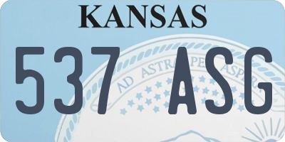 KS license plate 537ASG