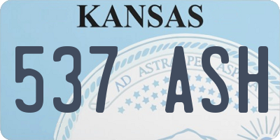 KS license plate 537ASH