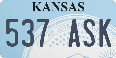 KS license plate 537ASK
