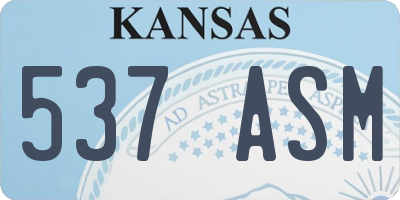 KS license plate 537ASM