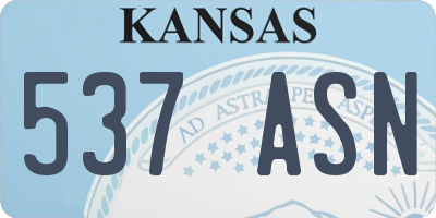 KS license plate 537ASN