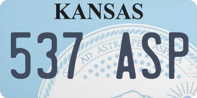 KS license plate 537ASP