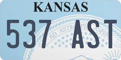 KS license plate 537AST