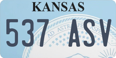 KS license plate 537ASV