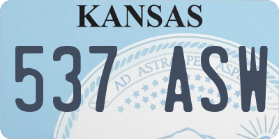 KS license plate 537ASW