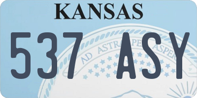KS license plate 537ASY