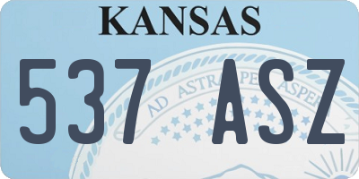 KS license plate 537ASZ