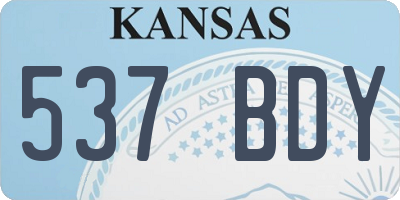 KS license plate 537BDY
