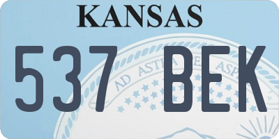 KS license plate 537BEK
