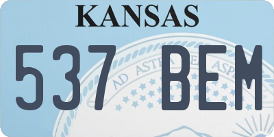 KS license plate 537BEM