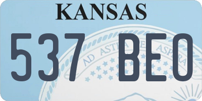 KS license plate 537BEO