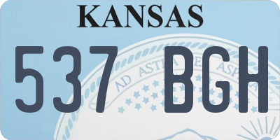 KS license plate 537BGH
