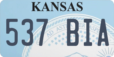 KS license plate 537BIA