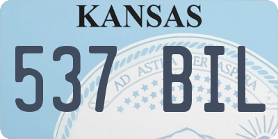 KS license plate 537BIL