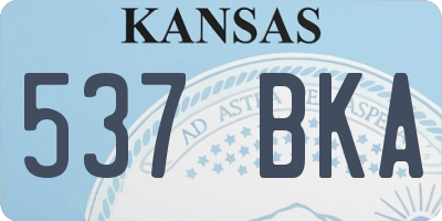 KS license plate 537BKA