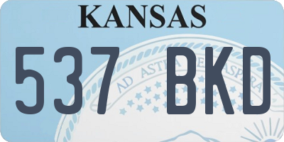 KS license plate 537BKD