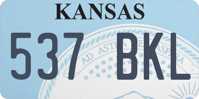 KS license plate 537BKL
