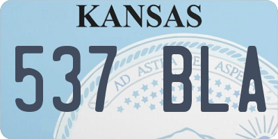 KS license plate 537BLA