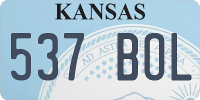 KS license plate 537BOL