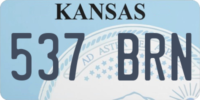 KS license plate 537BRN