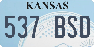 KS license plate 537BSD