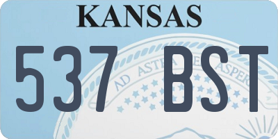 KS license plate 537BST