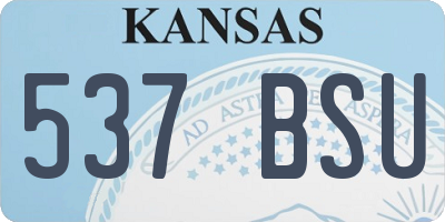 KS license plate 537BSU